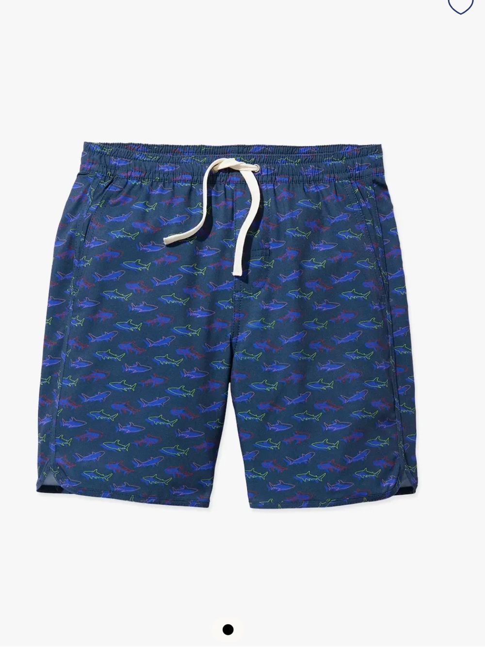 Fair Harbor Kids' Anchor Swim Trunks Navy Neon Sharks size Large